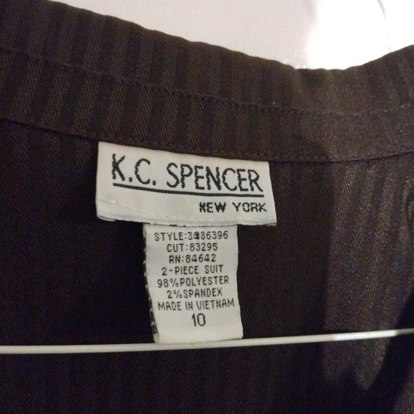 K.C. Spencer New York Blazer Deep Brown Pinstripe Office Casual Girl Boss 10 - Picture 3 of 10